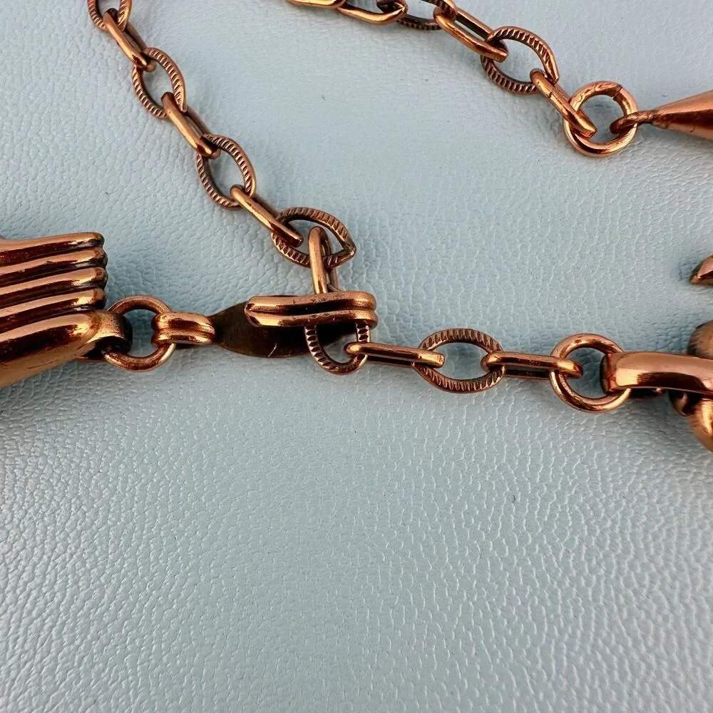 Vintage Renoir Necklace Copper Wing Shaped Links Adjustable 14